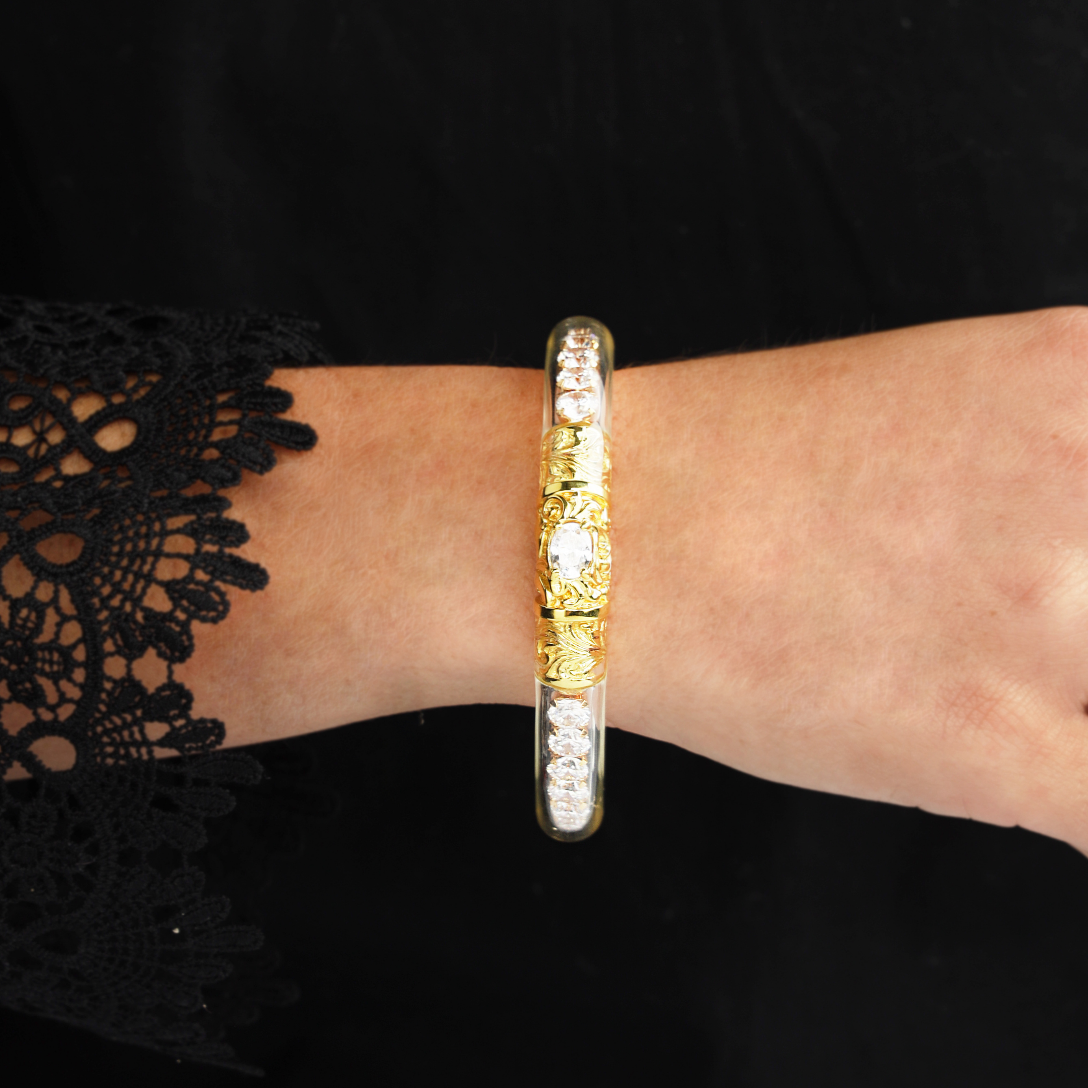 Sovereign All Weather Bangle Clear Crystal Bracelet | BuDhaGirl